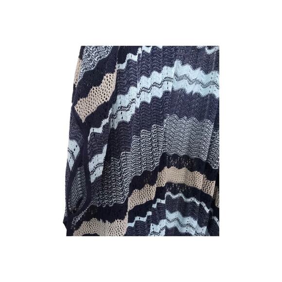 Catherines Sweater Size 4X Blue Striped Sleeveless Open Front Cardigan Kimono - Picture 4 of 12